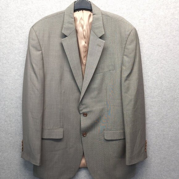 Ralph Lauren Wool Blazer Mens 43L Sport Coat Suit‎ Jacket Grey Single Breasted - Picture 1 of 15